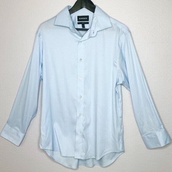 Bonobos Blue Slim Fit Men's Long Sleeve Button Up - Picture 1 of 2